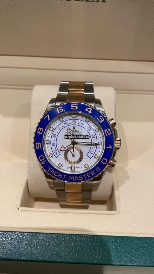 Quality Replica Rolex Yacht-master II 116681 Caliber 4161 Automatic Movement 44mm Gold/steel Case Mens/unisex Watch - Image 7