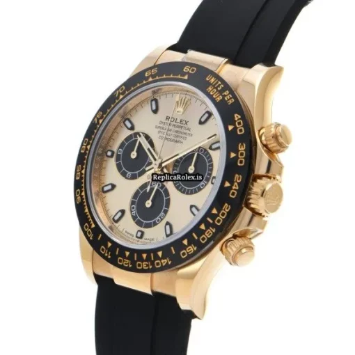 Great Replica Rolex Daytona 116518ln Caliber 4130 Automatic Movement 40mm Yellow Gold Case Watch - Image 2