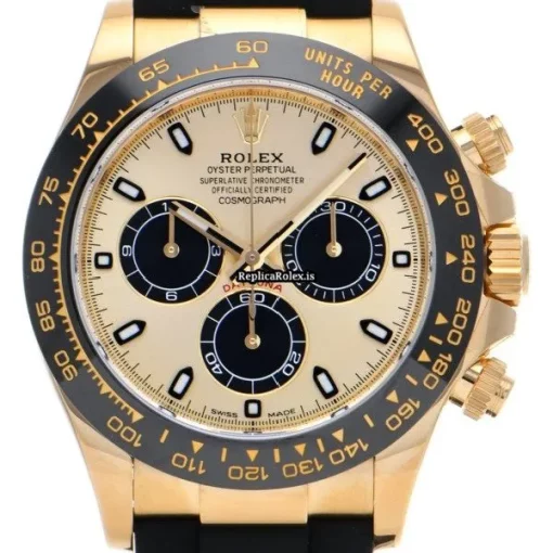 Great Replica Rolex Daytona 116518ln Caliber 4130 Automatic Movement 40mm Yellow Gold Case Watch - Image 6