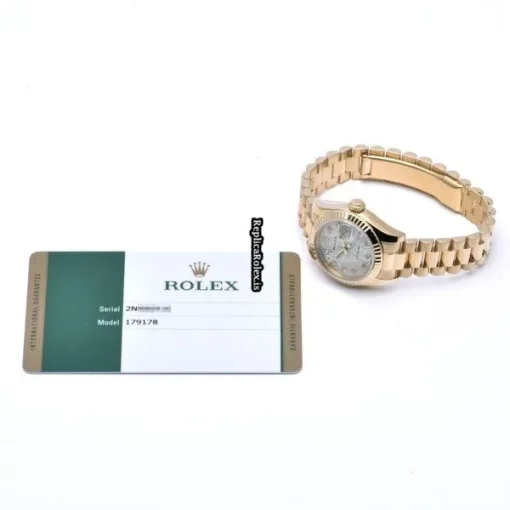 Top Replica Rolex Lady-datejust 179178g Automatic Movement 26mm Yellow Gold Case Womens Watch - Image 4