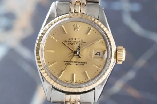Fantastic Knockoff Rolex Oyster Perpetual Lady Date 6517 Caliber 1161 Automatic Movement 26mm Gold/steel Case Womens Watch