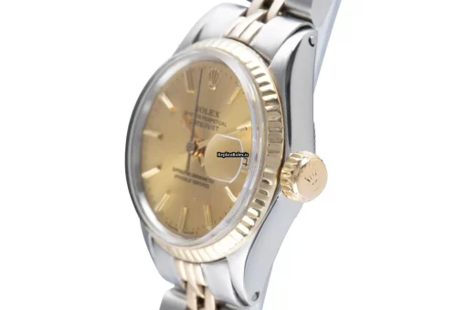Fantastic Knockoff Rolex Oyster Perpetual Lady Date 6517 Caliber 1161 Automatic Movement 26mm Gold/steel Case Womens Watch - Image 5