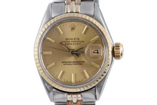 Fantastic Knockoff Rolex Oyster Perpetual Lady Date 6517 Caliber 1161 Automatic Movement 26mm Gold/steel Case Womens Watch - Image 7
