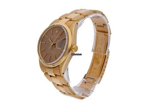 Beautiful Replica Rolex Oyster Perpetual Date 1500 Automatic Movement 34mm Yellow Gold Case Mens/unisex Watch - Image 2