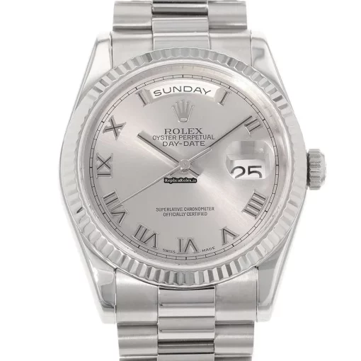 Luxury Clone Rolex Day-date 36 118239 Caliber 3155 Automatic Movement 36mm White Gold Case Mens/unisex Watch
