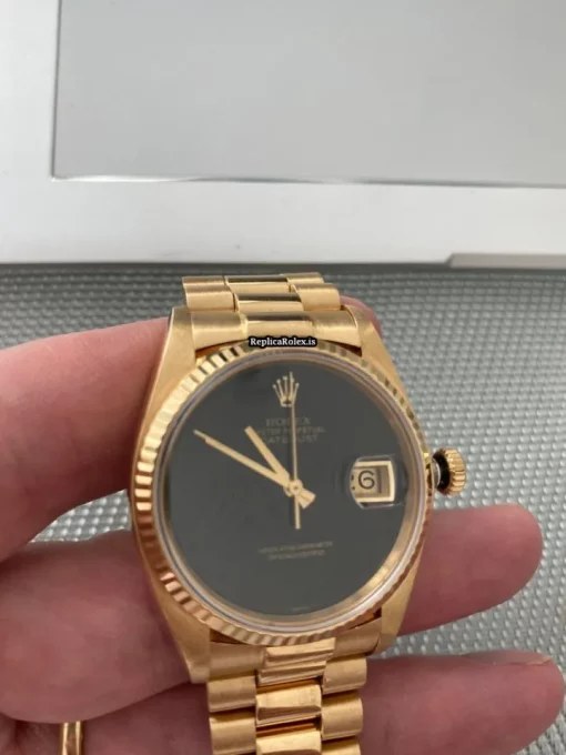Defect Copy Rolex Datejust 16018 Caliber 3035 Automatic Movement 36mm Yellow Gold Case Mens/unisex Watch - Image 11