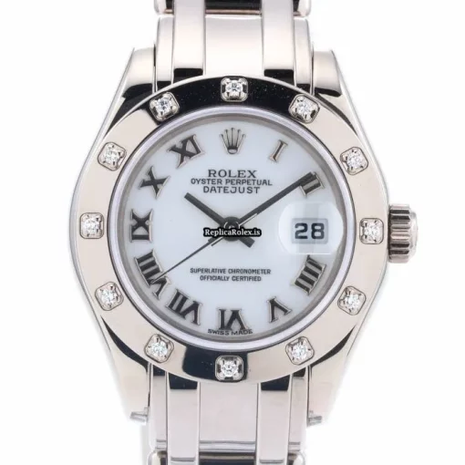 Best Replica Rolex Lady-datejust Pearlmaster 80319 Automatic Movement 29mm White Gold Case Womens Watch - Image 2