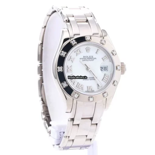 Best Replica Rolex Lady-datejust Pearlmaster 80319 Automatic Movement 29mm White Gold Case Womens Watch - Image 8