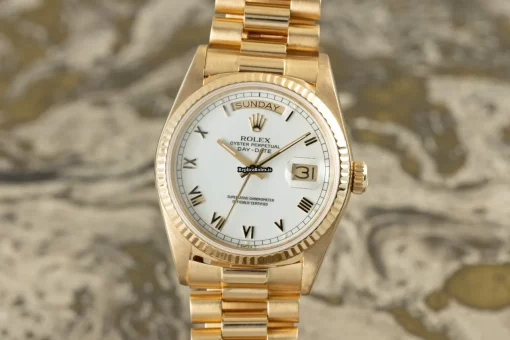 Amazing Replicas Rolex Day-date 36 18038 Caliber 3055 Automatic Movement 36mm Yellow Gold Case Mens/unisex Watch