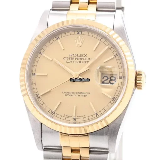 Quality Fake Rolex Datejust 16233 Automatic Movement 36mm Gold/steel Case Mens/unisex Watch