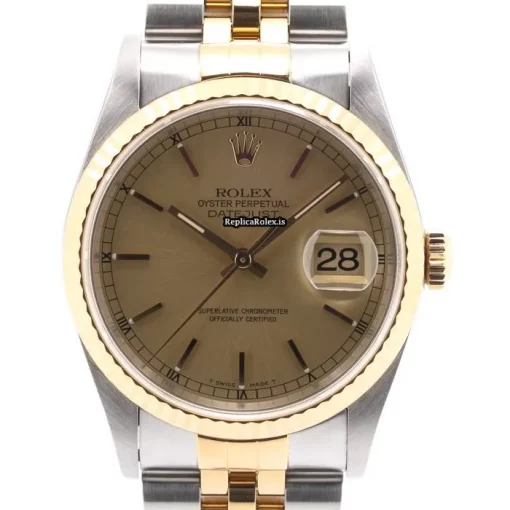 Quality Fake Rolex Datejust 16233 Automatic Movement 36mm Gold/steel Case Mens/unisex Watch - Image 2