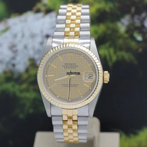 Incredible Replica Rolex Lady-datejust 68273 Caliber 2135 Automatic Movement 31x37mm Gold/steel Case Mens/unisex Watch - Image 8