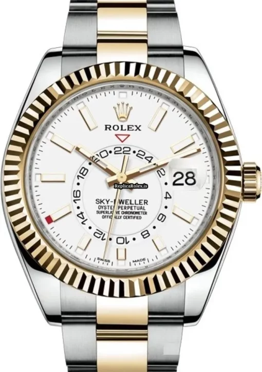 Cheap Replica Rolex Sky-dweller 326933 Caliber 9001 Automatic Movement 42mm Gold/steel Case Mens/unisex Watch