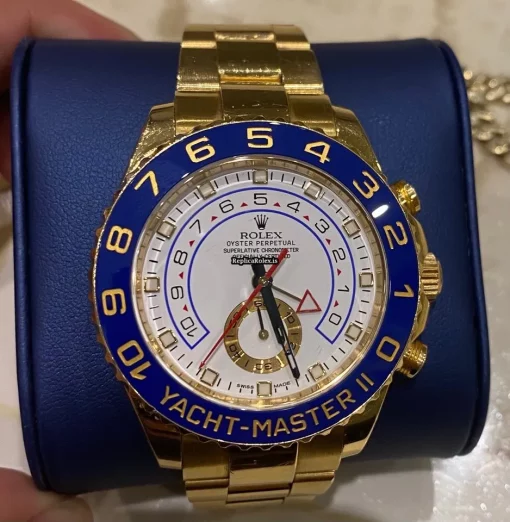 Quality Imitation Rolex Yacht-master II 116688 Caliber 4161 Manual Winding Movement 44mm Yellow Gold Case Mens/unisex Watch - Image 5