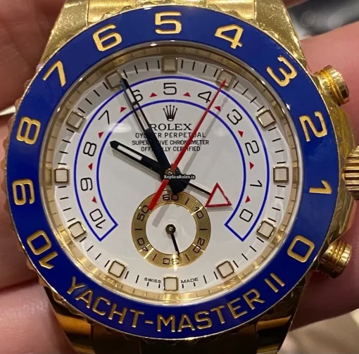 Quality Imitation Rolex Yacht-master II 116688 Caliber 4161 Manual Winding Movement 44mm Yellow Gold Case Mens/unisex Watch - Image 7
