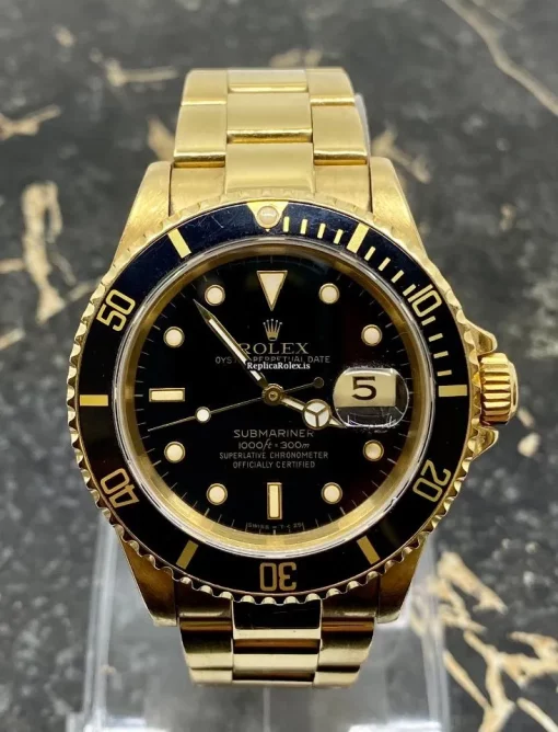 Perfect Copy Rolex Submariner Date 16618 Caliber 3135 Automatic Movement 40mm Yellow Gold Case Mens/unisex Watch - Image 11