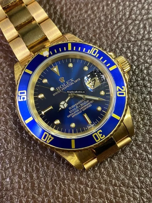 Fabulous Clone Rolex Submariner Date 16808 Automatic Movement Yellow Gold Case Mens/unisex Watch
