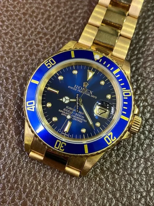 Fabulous Clone Rolex Submariner Date 16808 Automatic Movement Yellow Gold Case Mens/unisex Watch - Image 2