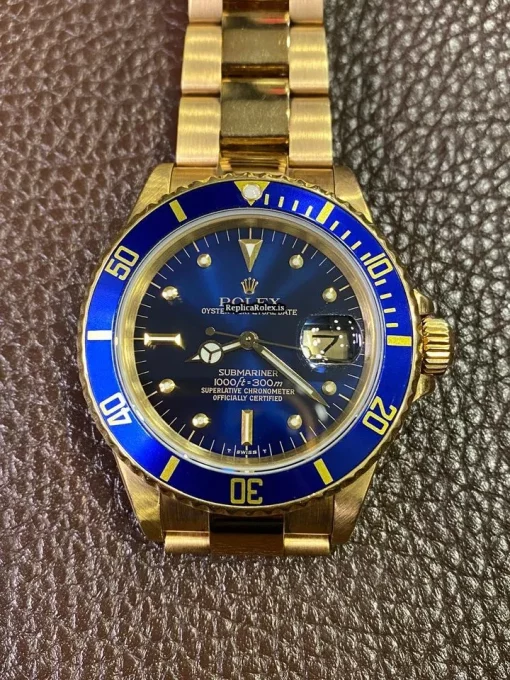 Fabulous Clone Rolex Submariner Date 16808 Automatic Movement Yellow Gold Case Mens/unisex Watch - Image 3