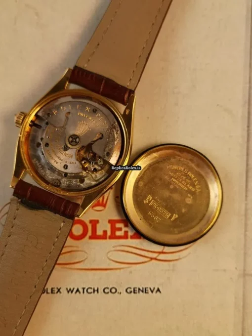 Lovely Replica Rolex Oyster Perpetual 6567 Caliber 1030 Automatic Movement 34mm Yellow Gold Case Mens/unisex Watch - Image 15