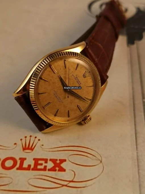 Lovely Replica Rolex Oyster Perpetual 6567 Caliber 1030 Automatic Movement 34mm Yellow Gold Case Mens/unisex Watch - Image 7