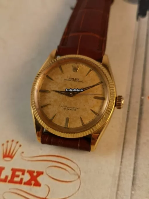 Lovely Replica Rolex Oyster Perpetual 6567 Caliber 1030 Automatic Movement 34mm Yellow Gold Case Mens/unisex Watch - Image 8