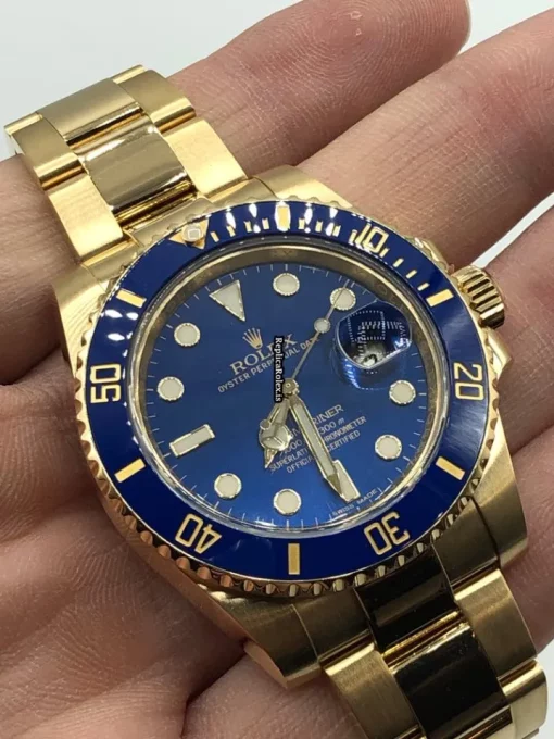 Incredible Fake Rolex Submariner Date 116618lb Caliber 3135 Automatic Movement 40mm Yellow Gold Case Mens/unisex Watch - Image 9
