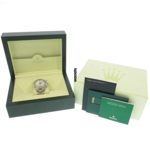 Exquisite Fake Rolex Yacht-master II 116689 Caliber 4161 Automatic Movement 44mm White Gold Case Mens/unisex Watch - Image 12