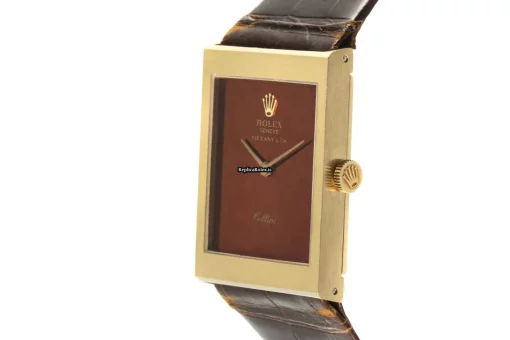 Fantastic Clone Rolex Cellini 4014 Caliber 1600 Manual Winding Movement 28.5x22.5mm Yellow Gold Case Mens/unisex Watch - Image 5