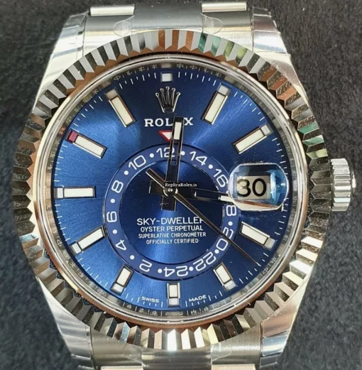 Well Made Fake Rolex Sky-dweller 326934 Caliber 9001 Automatic Movement 42mm Steel Case Mens/unisex Watch - Image 4