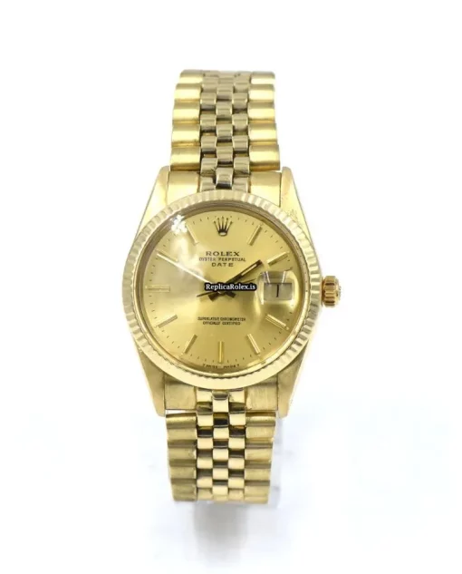 Lovely Replicas Rolex Oyster Perpetual Date 15037 Caliber 3035 Automatic Movement 34mm Yellow Gold Case Mens/unisex Watch