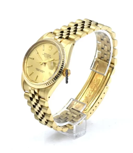 Lovely Replicas Rolex Oyster Perpetual Date 15037 Caliber 3035 Automatic Movement 34mm Yellow Gold Case Mens/unisex Watch - Image 2