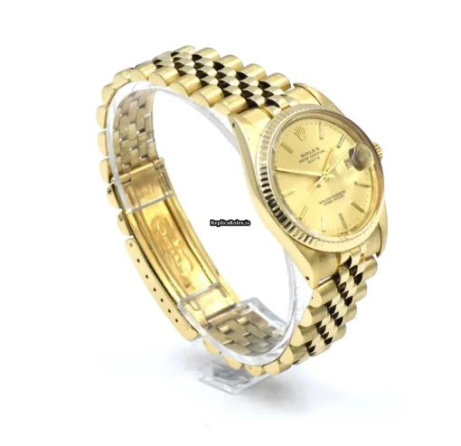 Lovely Replicas Rolex Oyster Perpetual Date 15037 Caliber 3035 Automatic Movement 34mm Yellow Gold Case Mens/unisex Watch - Image 3