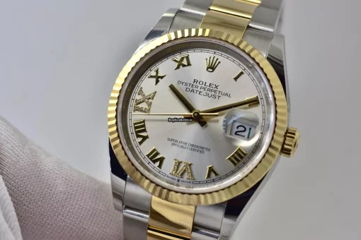 1:1 Fake Rolex Datejust 126233 Automatic Movement 36mm Gold/steel Case Mens/unisex Watch - Image 7