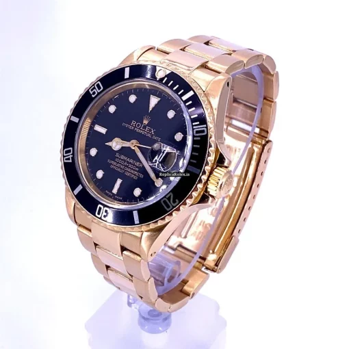 Quality Replica Rolex Submariner Date 16808 Caliber 3035 Automatic Movement 40mm Yellow Gold Case Mens/unisex Watch - Image 3