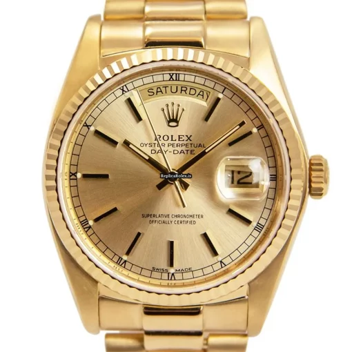 Epic Replica Rolex Day-date 36 18038 Caliber 3055 Automatic Movement 36mm Yellow Gold Case Mens/unisex Watch