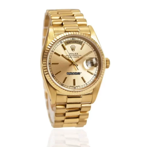 Epic Replica Rolex Day-date 36 18038 Caliber 3055 Automatic Movement 36mm Yellow Gold Case Mens/unisex Watch - Image 8