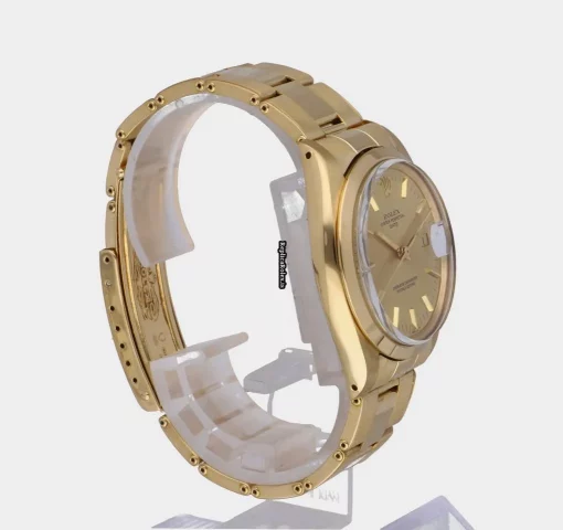 Defect Replica Rolex Oyster Perpetual Date 1500 Caliber 1570 Automatic Movement 34mm Yellow Gold Case Mens/unisex Watch - Image 11