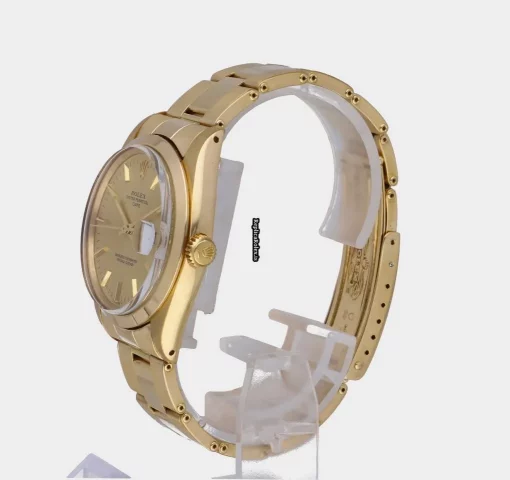 Defect Replica Rolex Oyster Perpetual Date 1500 Caliber 1570 Automatic Movement 34mm Yellow Gold Case Mens/unisex Watch - Image 3