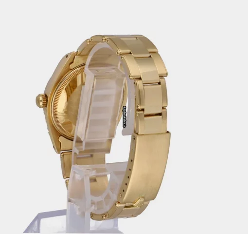 Defect Replica Rolex Oyster Perpetual Date 1500 Caliber 1570 Automatic Movement 34mm Yellow Gold Case Mens/unisex Watch - Image 6