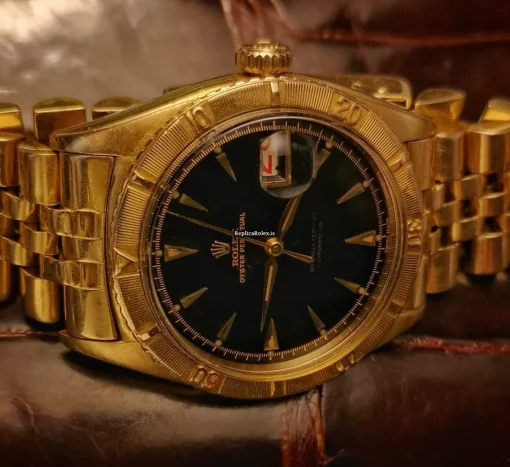 Design Replica Rolex Datejust Turn-o-graph 6309 Automatic Movement Yellow Gold Case Watch - Image 3