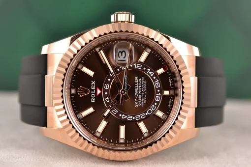 Lovely Replica Rolex Sky-dweller 326235 Caliber 9001 Automatic Movement 42mm Rose Gold Case Mens/unisex Watch