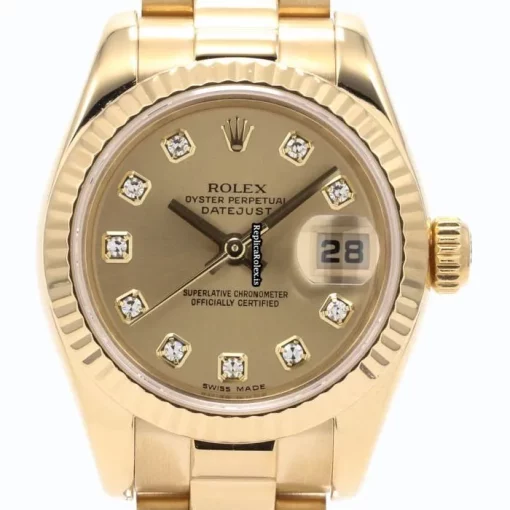 Top Clone Rolex Lady-datejust 179178g Automatic Movement 26mm Yellow Gold Case Womens Watch - Image 2