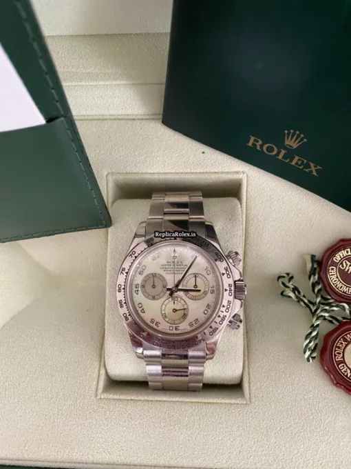 Offering Fake Rolex Daytona 116509 Caliber 4130 Automatic Movement 40mm White Gold Case Mens/unisex Watch
