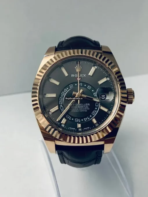 Stylish Copy Rolex Sky-dweller 326135 Automatic Movement 42mm Rose Gold Case Mens/unisex Watch - Image 2