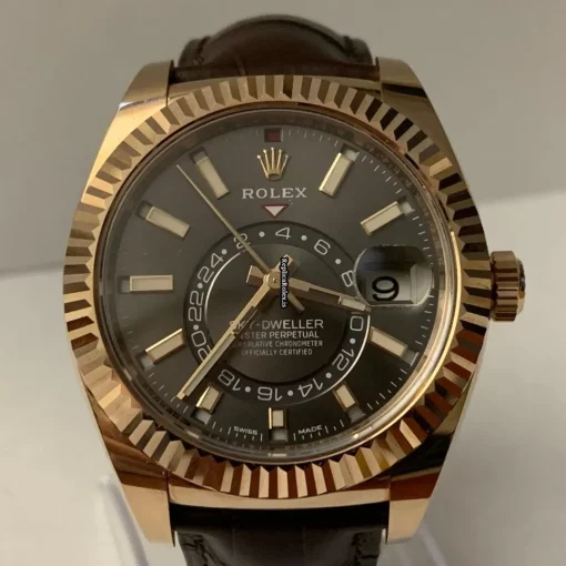 Stylish Copy Rolex Sky-dweller 326135 Automatic Movement 42mm Rose Gold Case Mens/unisex Watch - Image 3
