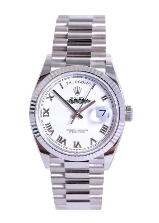 Neat Replica Rolex Day-date 36 128239 Automatic Movement 36x43mm White Gold Case Mens/unisex Watch
