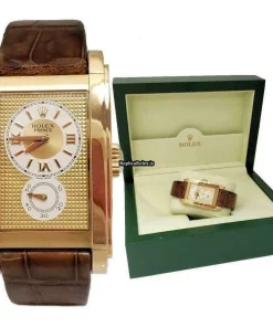 Lovely Fake Rolex Cellini Prince Aug-40 Manual Winding Movement 27mm Yellow Gold Case Watch