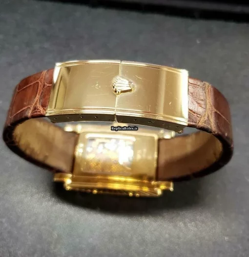 Lovely Fake Rolex Cellini Prince Aug-40 Manual Winding Movement 27mm Yellow Gold Case Watch - Image 9