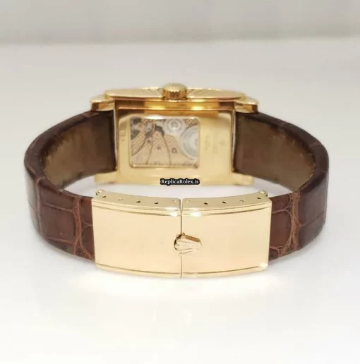 Lovely Fake Rolex Cellini Prince Aug-40 Manual Winding Movement 27mm Yellow Gold Case Watch - Image 3